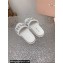 Miu Miu Matelassé nappa leather slides White with Crystal Logo 2024