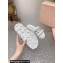 Miu Miu Matelassé nappa leather slides White with Crystal Logo 2024