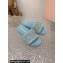 Miu Miu Matelassé nappa leather slides Blue with Crystal Logo 2024