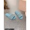 Miu Miu Matelassé nappa leather slides Blue with Crystal Logo 2024