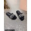 Miu Miu Matelassé nappa leather slides Black with Crystal Logo 2024