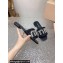 Miu Miu Matelassé Satin Heel slides Black with Crystal Logo 2024