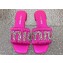 Miu Miu Matelassé Satin Heel slides Fuchsia with Crystal Logo 2024