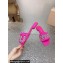 Miu Miu Matelassé Satin Heel slides Fuchsia with Crystal Logo 2024
