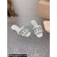 Miu Miu Matelassé Satin Heel slides White with Crystal Logo 2024
