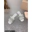 Miu Miu Matelassé Satin Heel slides White with Crystal Logo 2024