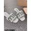 Miu Miu Matelassé Satin Heel slides White with Crystal Logo 2024