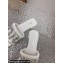 Miu Miu Matelassé Satin Heel slides White with Crystal Logo 2024