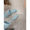 Miu Miu Matelassé nappa leather Heel slides Blue with Crystal Logo 2024