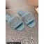 Miu Miu Matelassé nappa leather Heel slides Blue with Crystal Logo 2024