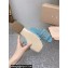 Miu Miu Matelassé nappa leather Heel slides Blue with Crystal Logo 2024