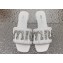 Miu Miu Matelassé nappa leather Heel slides White with Crystal Logo 2024