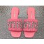 Miu Miu Matelassé nappa leather Heel slides Pink with Crystal Logo 2024