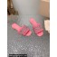 Miu Miu Matelassé nappa leather Heel slides Pink with Crystal Logo 2024