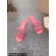 Miu Miu Matelassé nappa leather Heel slides Pink with Crystal Logo 2024