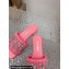 Miu Miu Matelassé nappa leather Heel slides Pink with Crystal Logo 2024