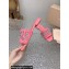 Miu Miu Matelassé nappa leather Heel slides Pink with Crystal Logo 2024