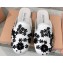 Miu Miu Satin slippers embroidered with sequins and artificial crystals 5S084E White 2024