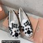 Miu Miu Satin slippers Loafers embroidered with sequins and artificial crystals 5S084E White 2024