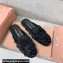 Miu Miu Satin slippers embroidered with sequins and artificial crystals 5S084E Black 2024