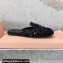 Miu Miu Satin slippers embroidered with sequins and artificial crystals 5S084E Black 2024
