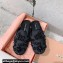 Miu Miu Satin slippers embroidered with sequins and artificial crystals 5S084E Black 2024