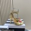 Aquazzura Heel 9.5cm Love Me Sandals in Leather Gold 2024