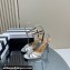 Aquazzura Heel 9.5cm Love Me Sandals in Leather Silver 2024