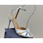 Aquazzura Heel 9.5cm Love Me Sandals in Leather Silver 2024