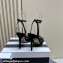 Aquazzura Heel 9.5cm Love Me Sandals in Leather Suede Black 2024