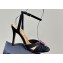 Aquazzura Heel 9.5cm Love Me Sandals in Leather Suede Black 2024