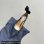Aquazzura Heel 9.5cm Bow Tie Pumps in Leather Suede Black 2024