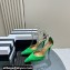 Aquazzura Heel 9.5cm Comet Pumps in Leather Suede Green 2024