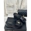 Chanel Heel 7.5cm Lambskin Platform Mules with Camellia Black 2024