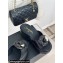 Chanel Heel 7.5cm Lambskin Platform Mules with Camellia Black 2024