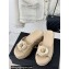 Chanel Heel 7.5cm Lambskin Platform Mules with Camellia Beige 2024