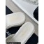 Chanel Heel 7.5cm Lambskin Platform Mules with Camellia White 2024