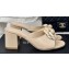 Chanel Heel 6.5cm Lambskin Mules with Camellia Beige 2024