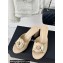 Chanel Heel 6.5cm Lambskin Mules with Camellia Beige 2024