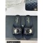 Chanel Heel 1.5cm Lambskin Mules with Camellia Black 2024
