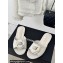 Chanel Heel 1.5cm Lambskin Mules with Camellia White 2024
