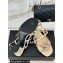 Chanel Heel 6cm Calfskin Quilting CC Logo Sandals Beige 2024