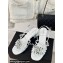 Chanel Heel 6cm Calfskin Quilting CC Logo Sandals White 2024