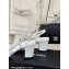 Chanel Heel 6cm Calfskin Quilting CC Logo Sandals White 2024