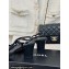 Chanel Heel 6cm Calfskin Quilting CC Logo Sandals Black 2024