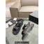 Chanel CC Logo Beach Sandals Camellia Black Spring 2024