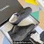 Chanel Denim Sneakers with Ankle Logo Top Quality Black 2024