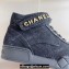 Chanel Denim Sneakers with Ankle Logo Top Quality Black 2024