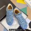 Chanel Denim Sneakers with Ankle Logo Top Quality Blue 2024