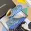 Chanel Denim Sneakers with Ankle Logo Top Quality Blue 2024